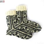 جوراب پشمی مردانه دستبافت سنتی کردستان کد 103 سایز 37-38