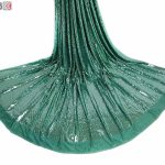 پارچه لباس زنانه لمه آینه ای رنگ سبز 2 متری